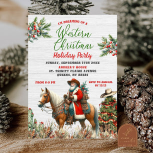 Dreaming Of Western Santa Cowboy Christmas Party Invitation