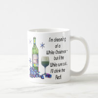 Dreaming of White Christmas, Funny Wine Art Gifts