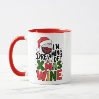 Dreaming of Xmas Wine – Festive Santa Mug