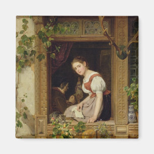 Dreaming on the windowsill magnet
