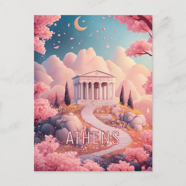 Dreaming to Travel to Athens Postcard (Front)