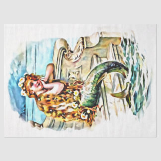 Dreaming Vintage Mermaid Child #1, 18lb 17x23 Tissue Paper
