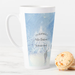 Dreaming White Christmas Snowing Trees Family Latte Mug