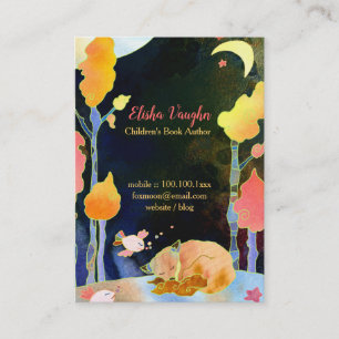Dreaming Woodland Fox Illustration Business Cards
