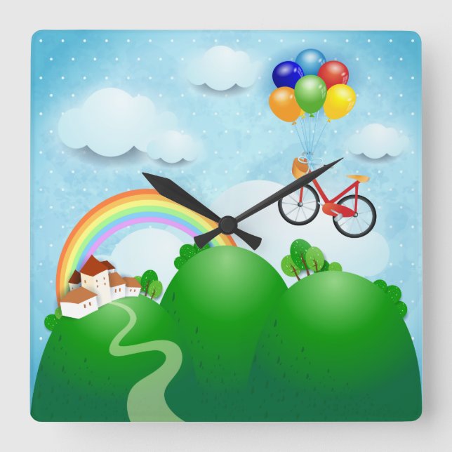 Dreamland Square Wall Clock (Front)