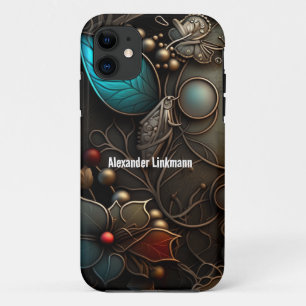 Dreamlike Bronze and Azure Metal  iPhone 11 Case