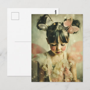 Dreamlike Children Portrait   Butterfly Whisper Postcard