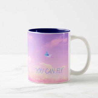 Dreamlike Flying Sting Ray  Two-Tone coffee mug