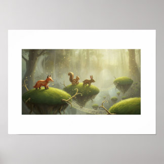 Dreamlike forest scene poster
