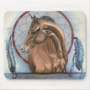"DreamLike" Horse and dream catcher original art Mouse Pad