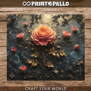 Dreamlike Roses - Decoupage  Wrapping Paper Sheet