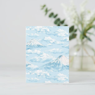 Dreamlike Snow Mountains - Soft Blue White Postcard