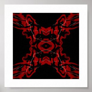 Dreams and Nightmares Red Abstract Fluid Art Poster