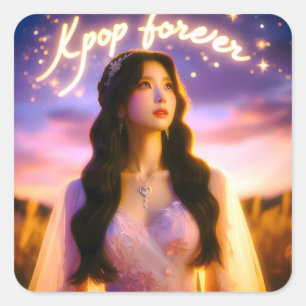 Dreams and Stars: Celebrating K-Pop Forever Square Sticker