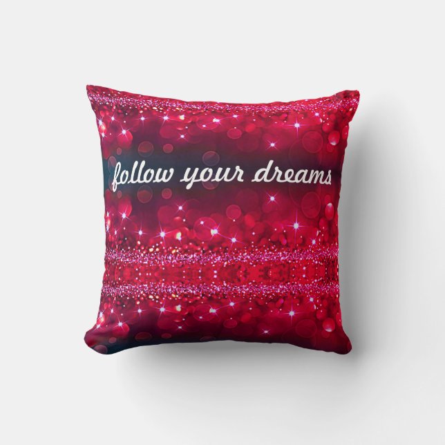 Dreams Begin Here Follow Your Dreams Cherry Cushion (Front)