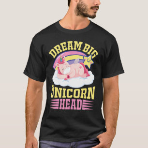 Dreams Big Unicorn Heads Rainbows T-Shirt