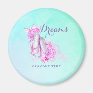 Dreams Can Come True Ballet Slippers in Watercolor Magnet
