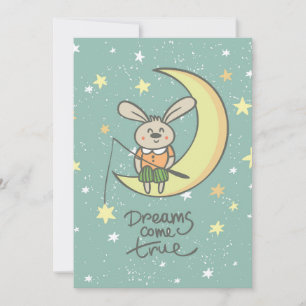 Dreams Come True   Bunny on the Moon Card