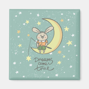 Dreams Come True Bunny on the Moon Magnet