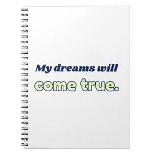 Dreams faithful affirmation classic round sticker notebook