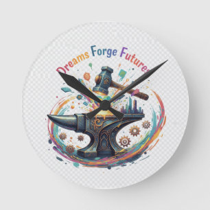 Dreams Forge Futures T-Shirt Design Round Clock