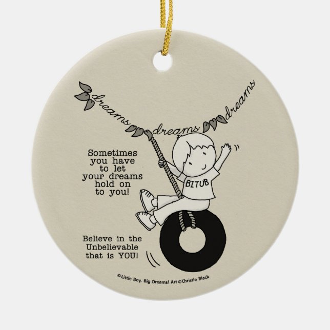 Dreams Hold You Ceramic Tree Decoration (Front)