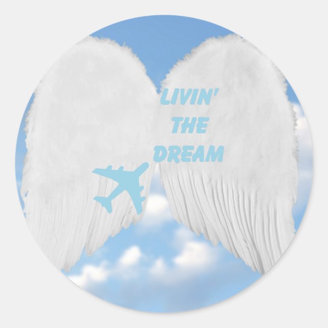 Dreams in D'Skies Classic Round Sticker (Front)