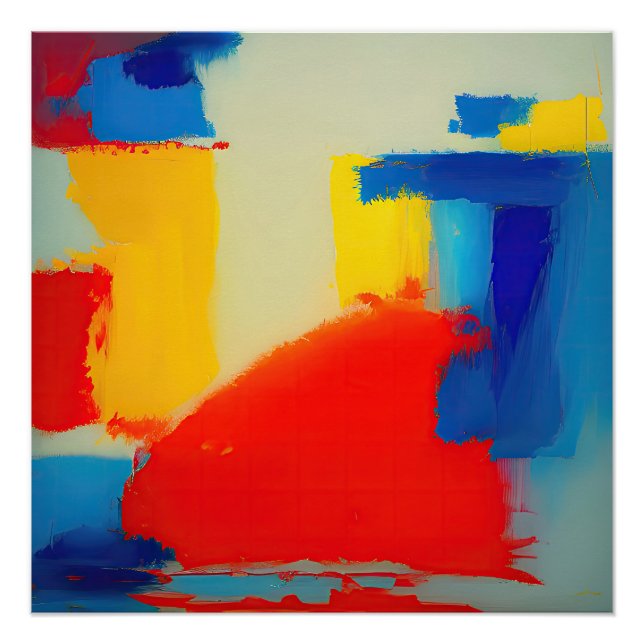 "Dreams of Cobalt" Abstract Art Poster (Front)