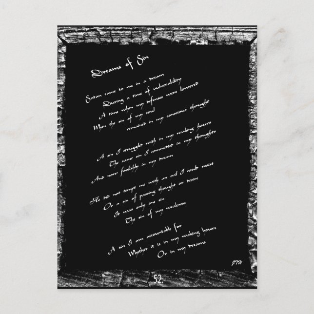 Dreams of Sin Postcard (Front)