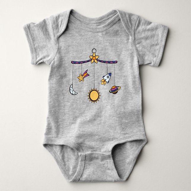 Dreams of Space Mobile Baby Bodysuit (Front)