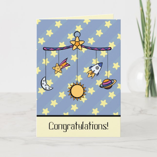 Dreams of Space Mobile Greeting Card (Front)