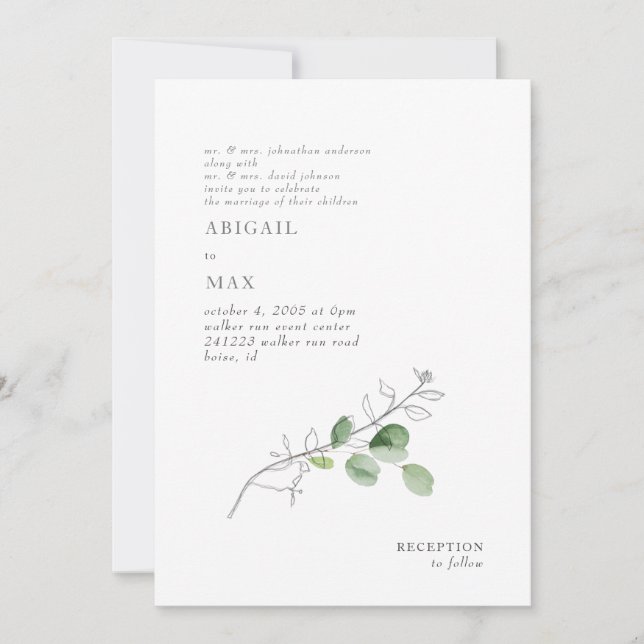 Dreams of Spring Botanical Both Parents Wedding Invitation (Front)