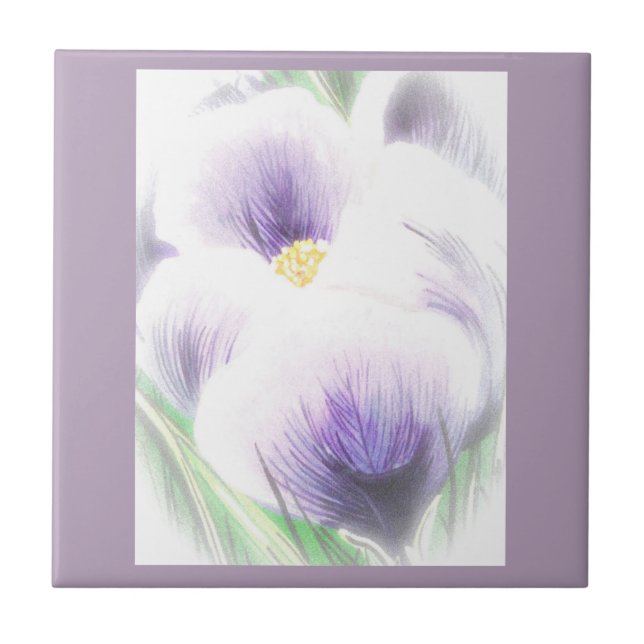 Dreams of Spring Crocus Tile (Front)