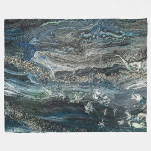 Dreams of the Ocean'20 abstract painting sea grey Fleece Blanket