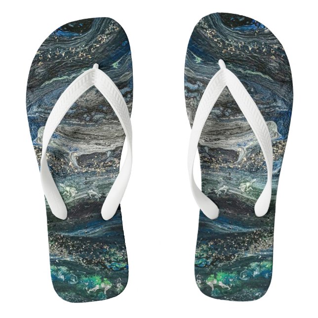 Dreams of the Ocean'20 abstract painting sea grey  Thongs (Footbed)