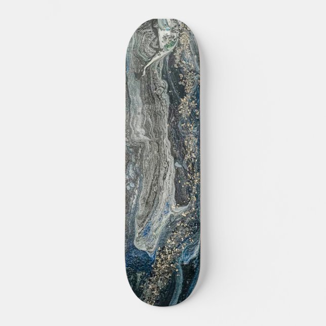 Dreams of the Ocean'20 abstract painting  Skateboard (Front)