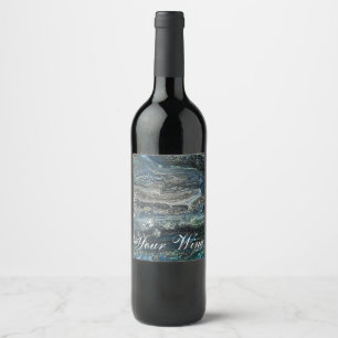 Dreams of the Ocean'20 abstract painting Wine Labe Label