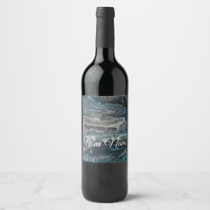 Dreams of the Ocean'20 abstract painting  Wine Label
