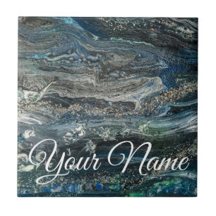 Dreams of the Ocean abstract painting  Ceramic Tile