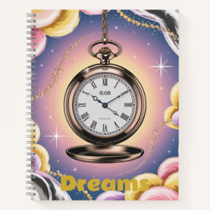 Dreams Pocket Watch Sky Spiral Notebook