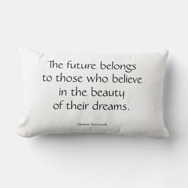 Dreams Quote Throw Pillow (Front)