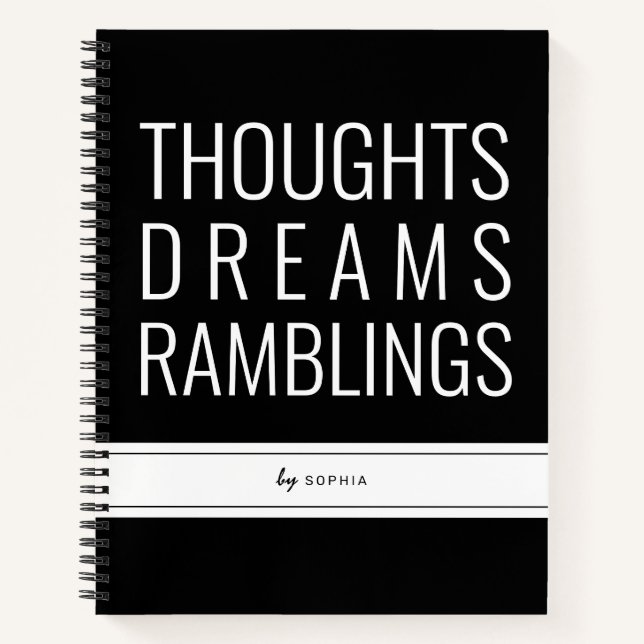 Dreams Ramblings Thoughts Personalised Journal (Front)