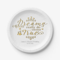 DREAMS REALLY DO COME TRUE Gold Party Plates