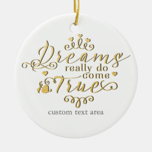 DREAMS REALLY DO COME TRUE Gold Princess Ornament