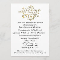 DREAMS REALLY DO COME TRUE Wedding Invitation