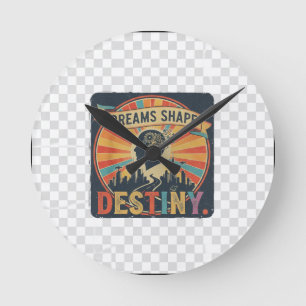 Dreams Shape Destiny – Motivational Vision T-Shirt Round Clock