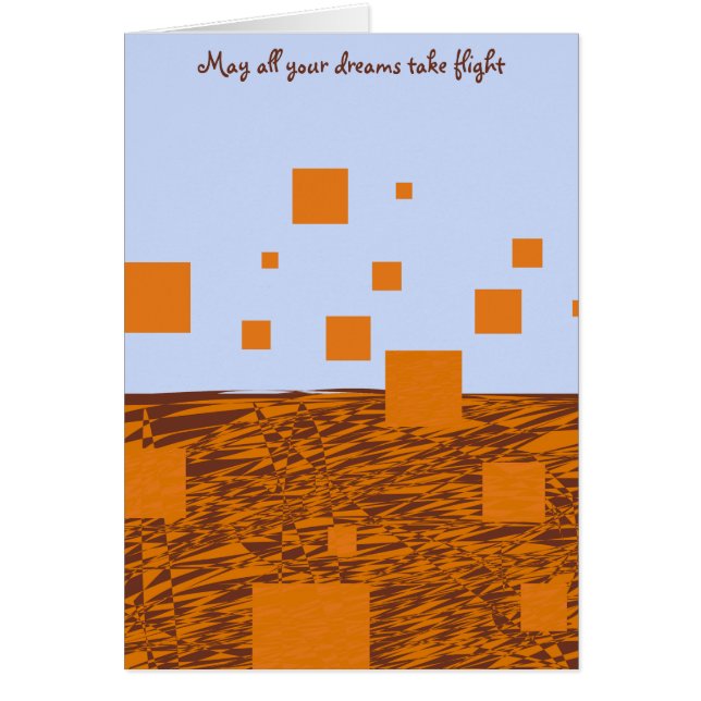Dreams Take Flight Orange Floating Blocks Squares (Front)