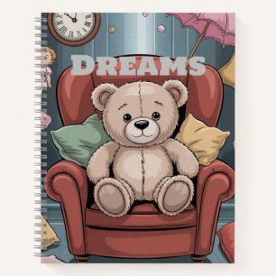 Dreams Teddy Bear Deluxe Spiral Notebook