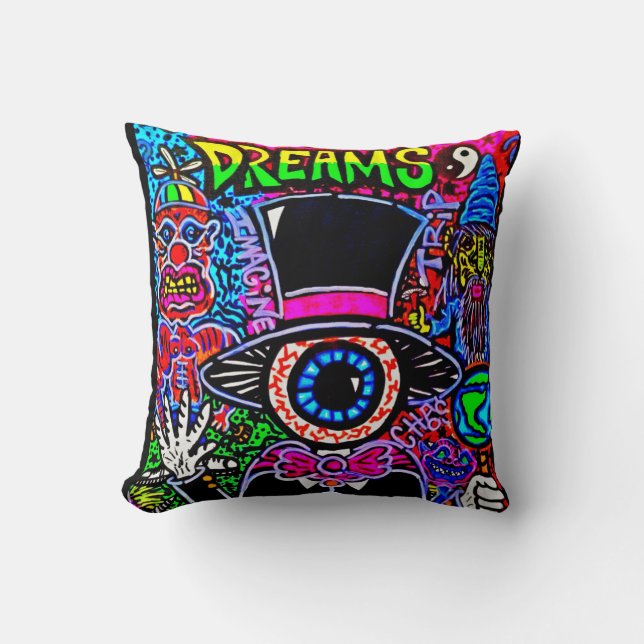 "DREAMS" THROW PILLOW by CUSTOM CHAOS! (Front)