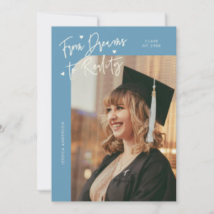 Dreams to Reality Curved Photo Denim Blue Grad Announcement